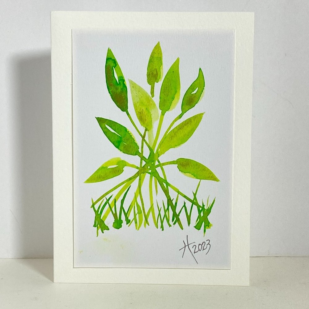 Watercolor Art Handmade Original Greeting Card and Envelope Suitable for Framing